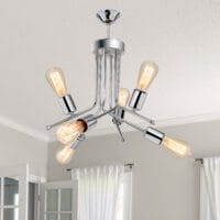 Deckenlampe Deckenleuchte Halesowen 6xE27 Metall Silberfarben
