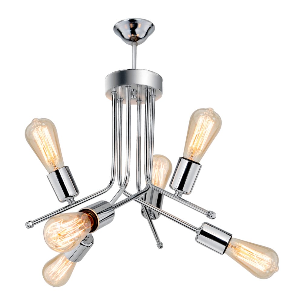 Deckenlampe Deckenleuchte Halesowen 6xE27 Metall Silberfarben