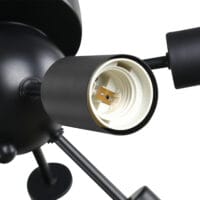 Deckleuchte Deckenlampe Wandlampe Glas 40W Schwarz Stahl 36x36x21 cm