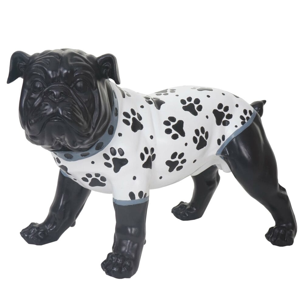 Deko Figur Bulldogge Polyresin Skulptur Hund handbemalt