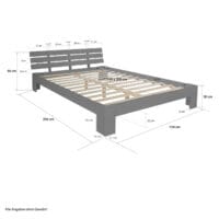 Doppelbett Holzbett 120x200cm Massivholz Grau