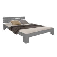 Doppelbett Holzbett 140x200cm Massivholz Grau