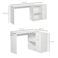 Eck-Schreibtisch Bürotisch 180-Grad-Design mit Regal