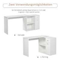 Eck-Schreibtisch Bürotisch 180-Grad-Design mit Regal