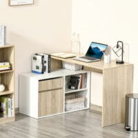 Eckschreibtisch Computertisch Bürotisch mit Regal 120x92x75.5cm