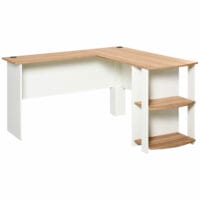 Eckschreibtisch Schreibtisch 136x130x72cm mit 2 Ablagen