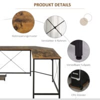 Eckschreibtisch Schreibtisch Bürotisch 150x150x75cm