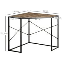Eckschreibtisch platzsparender Arbeitstisch Schreibtisch 80x80x77.5cm