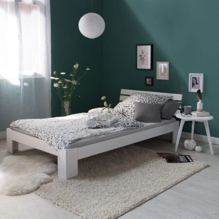 Einzelbett Holzbett 90x200cm Weiss