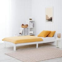 Einzelbett mit Lattenrost 90x200cm Weiss