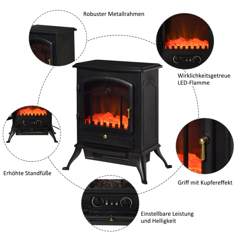 Elektrische Heizung Elektrokamin mit Feuereffekt