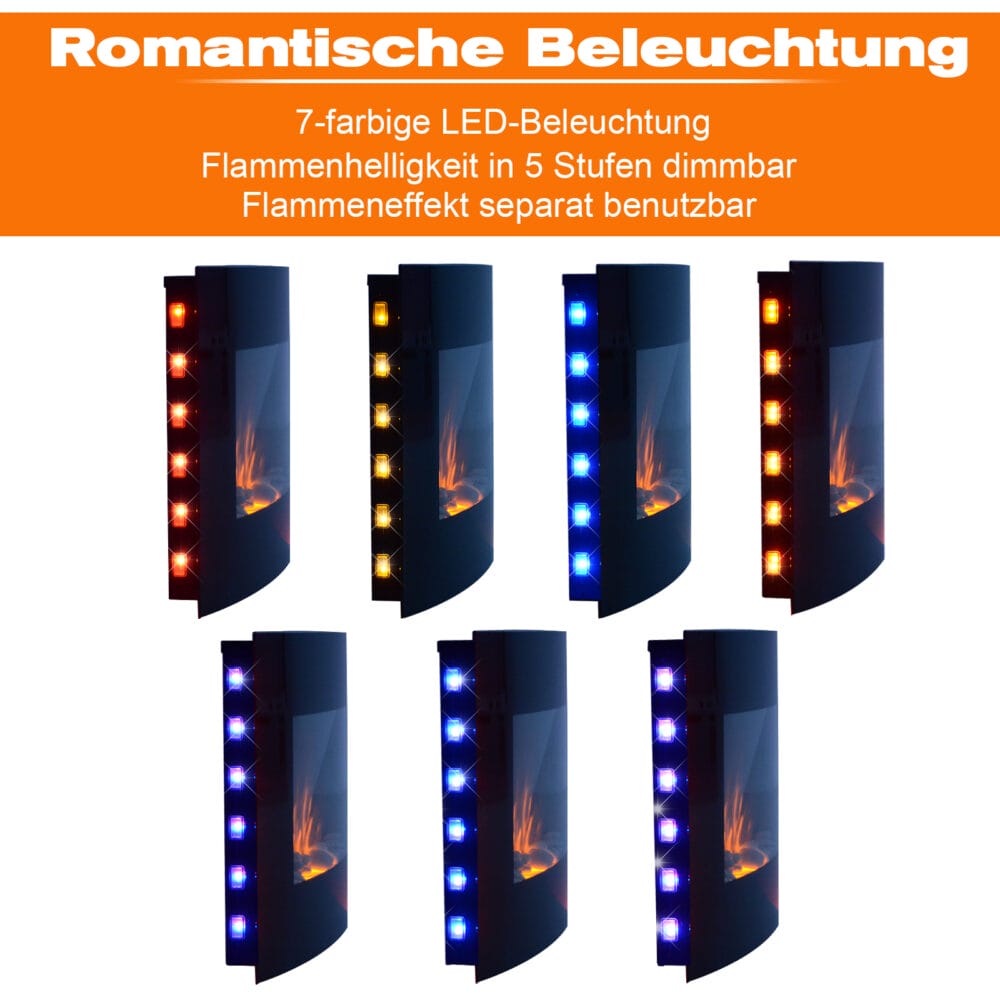 Elektrische Heizung Wandkamin 89,2 x 13,5 x 48cm