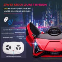 Elektroauto Kinderauto Lamborghini SIAN lizenziert rot