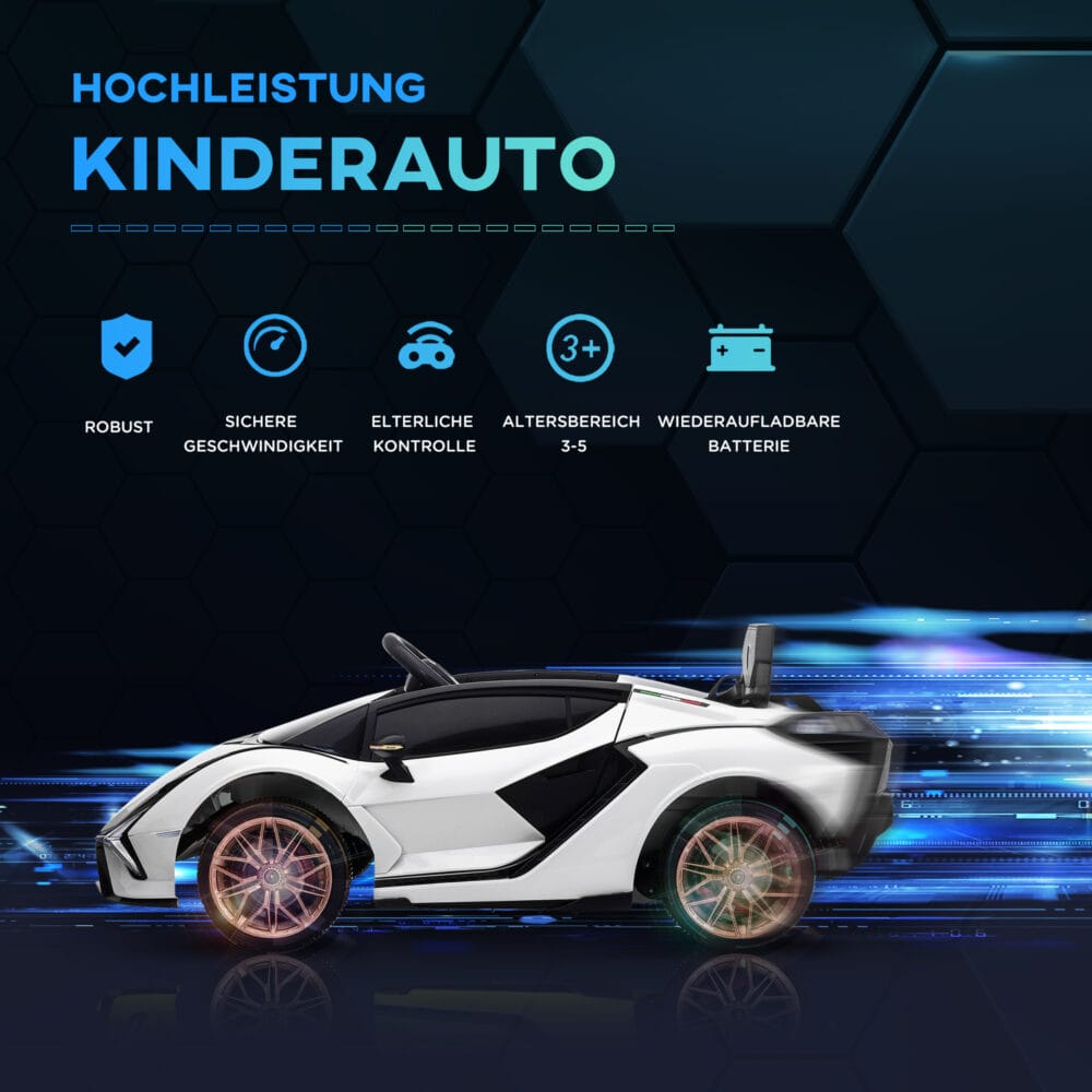 Elektroauto Kinderauto Lamborghini SIAN lizenziert weiss