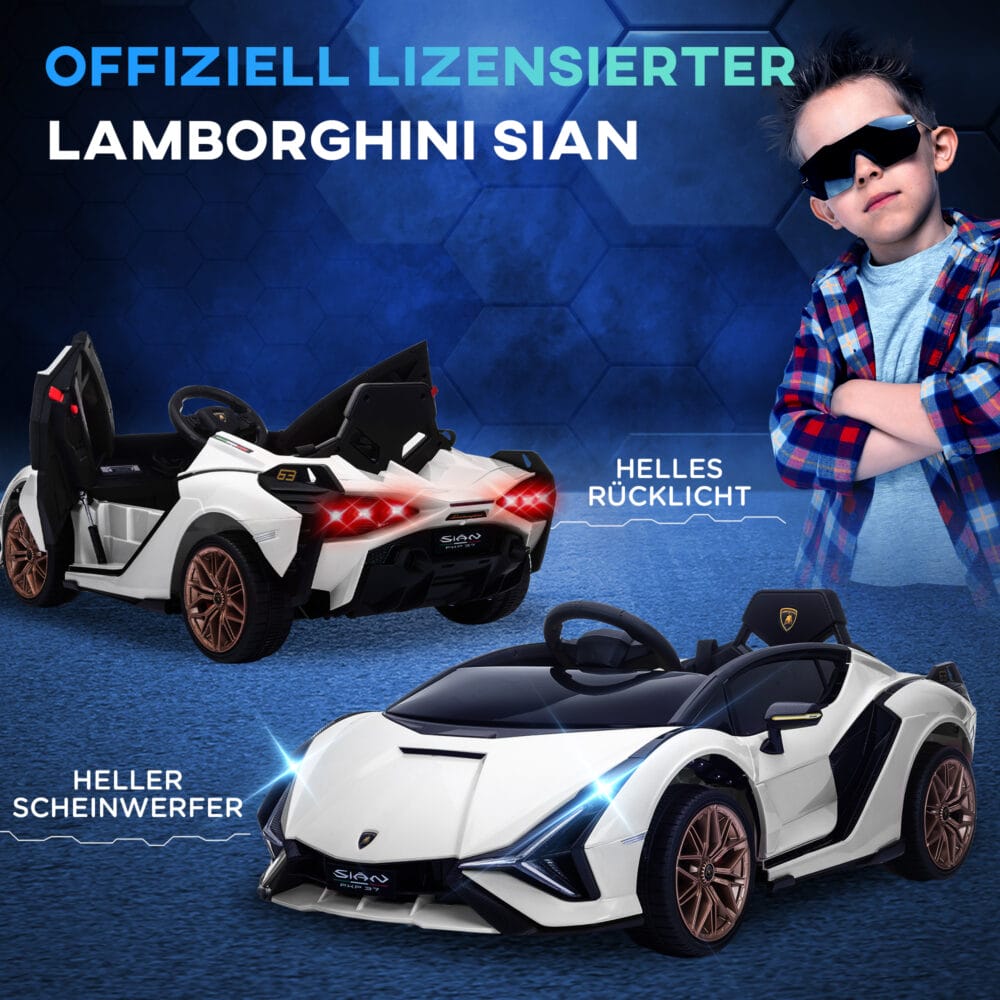 Elektroauto Kinderauto Lamborghini SIAN lizenziert weiss