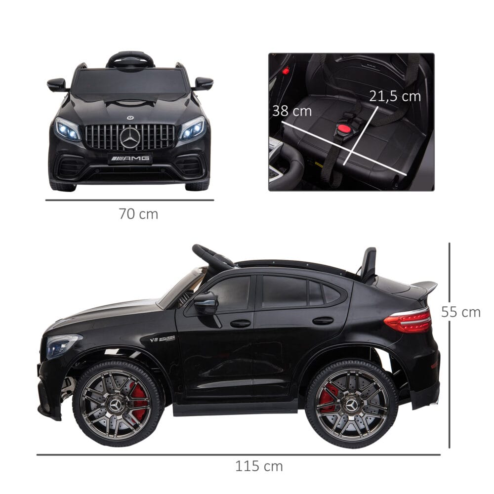 Elektroauto Kinderauto Mercedes-Benz schwarz 115 x 70 x 55 cm