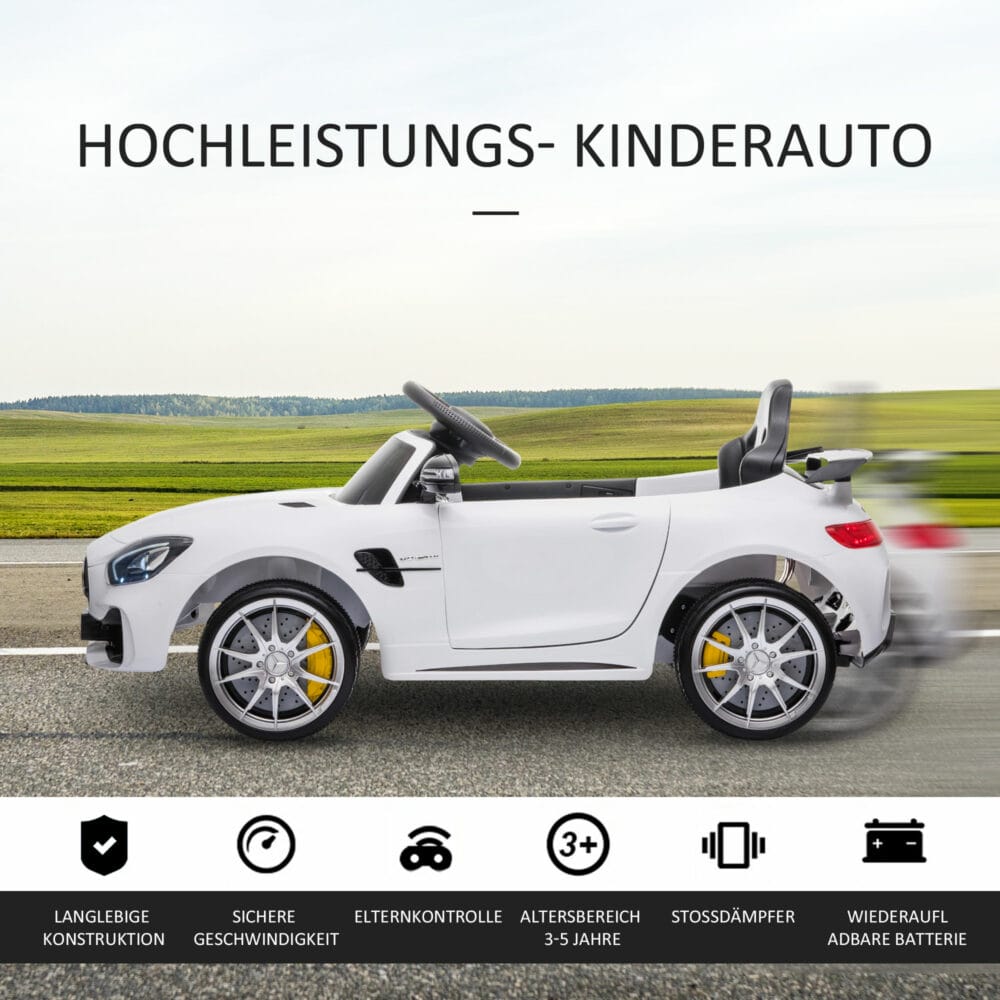 Elektroauto Kinderauto Mercedes GTR lizenziert weiss