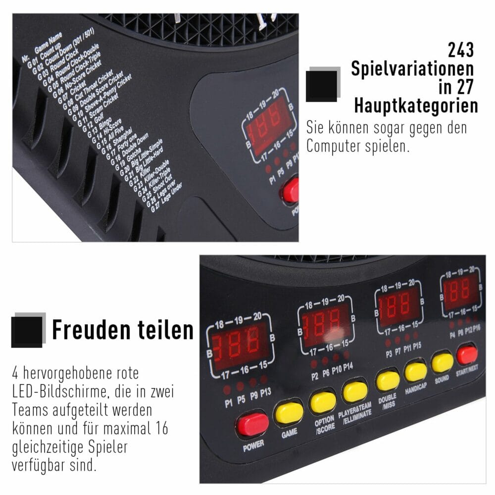 Elektronische Dartscheibe mit 6 Darts  44x51.5x3.2cm