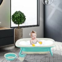 Ergonomische Babybadewanne Babywanne  - 3 Teilig grün