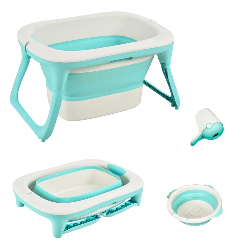 Ergonomische Babybadewanne Babywanne  - 3 Teilig grün