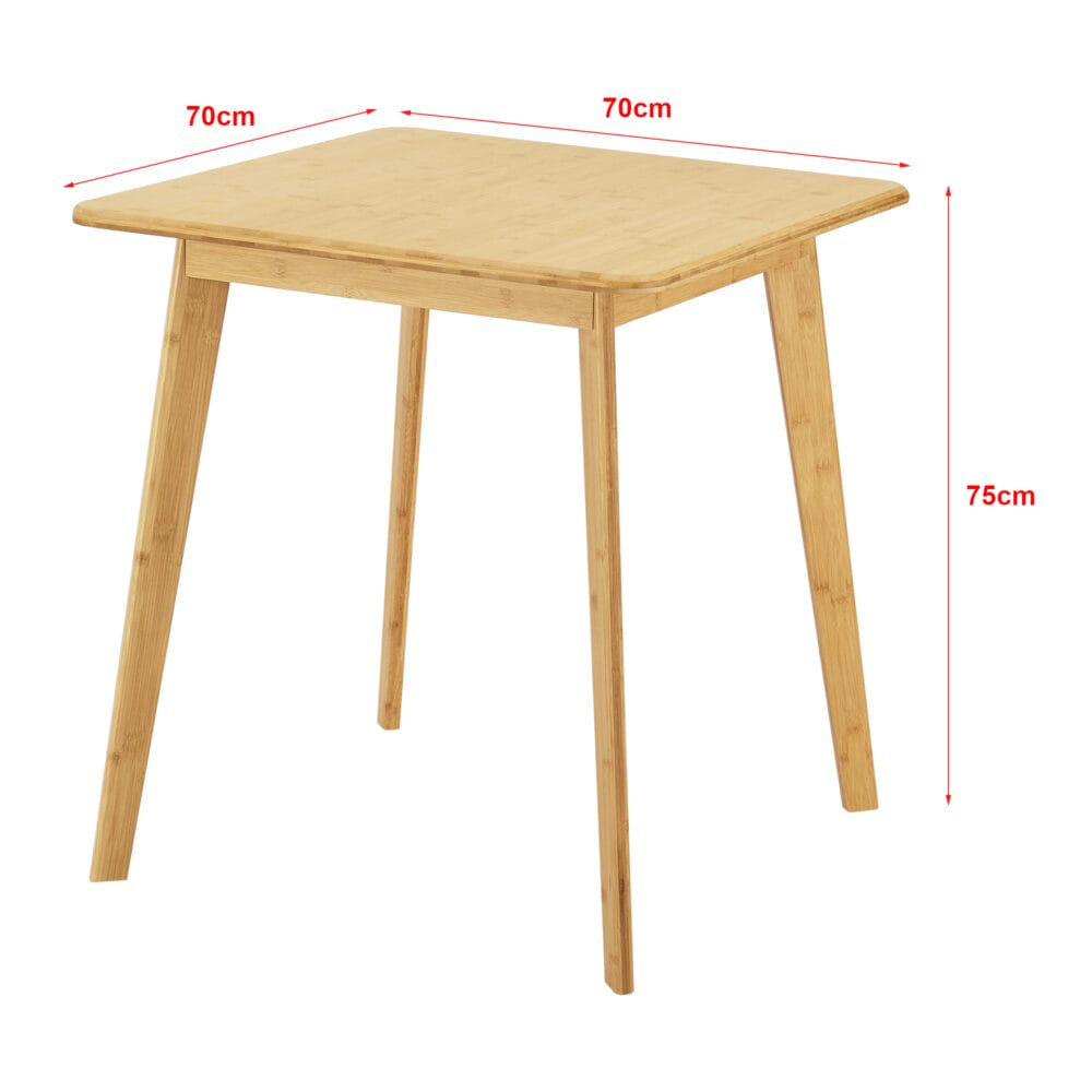 Esstisch Närpes für 2 Personen Bambus 75x70x70cm