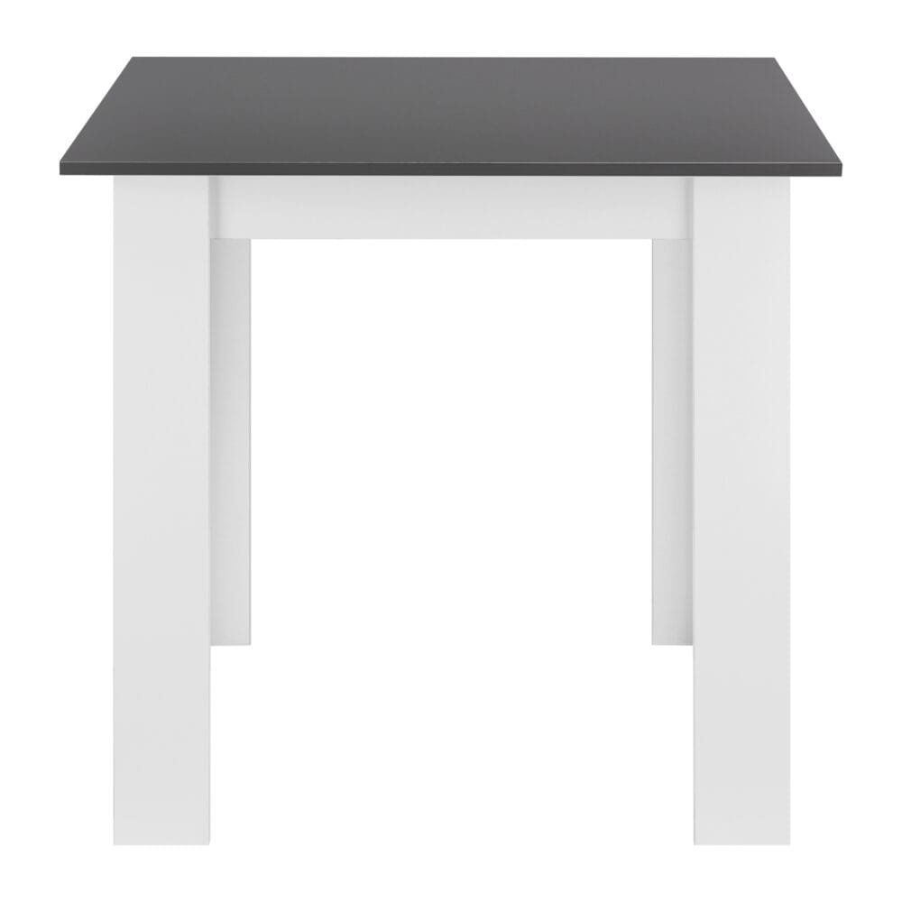 Esstisch Algermissen 80x80x76 cm für 4 Personen Dunkelgrau/Weiss