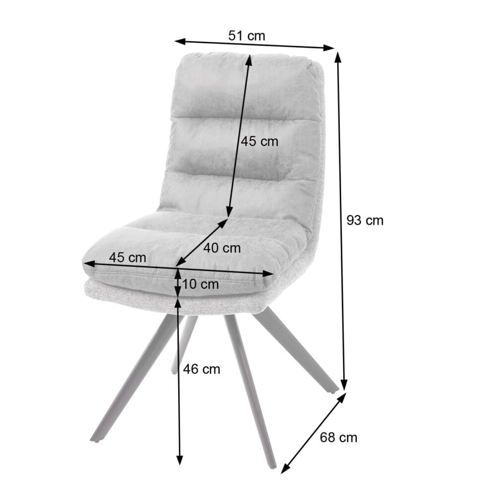 drehbar Stoff/Textil ~ hellgrau-grau