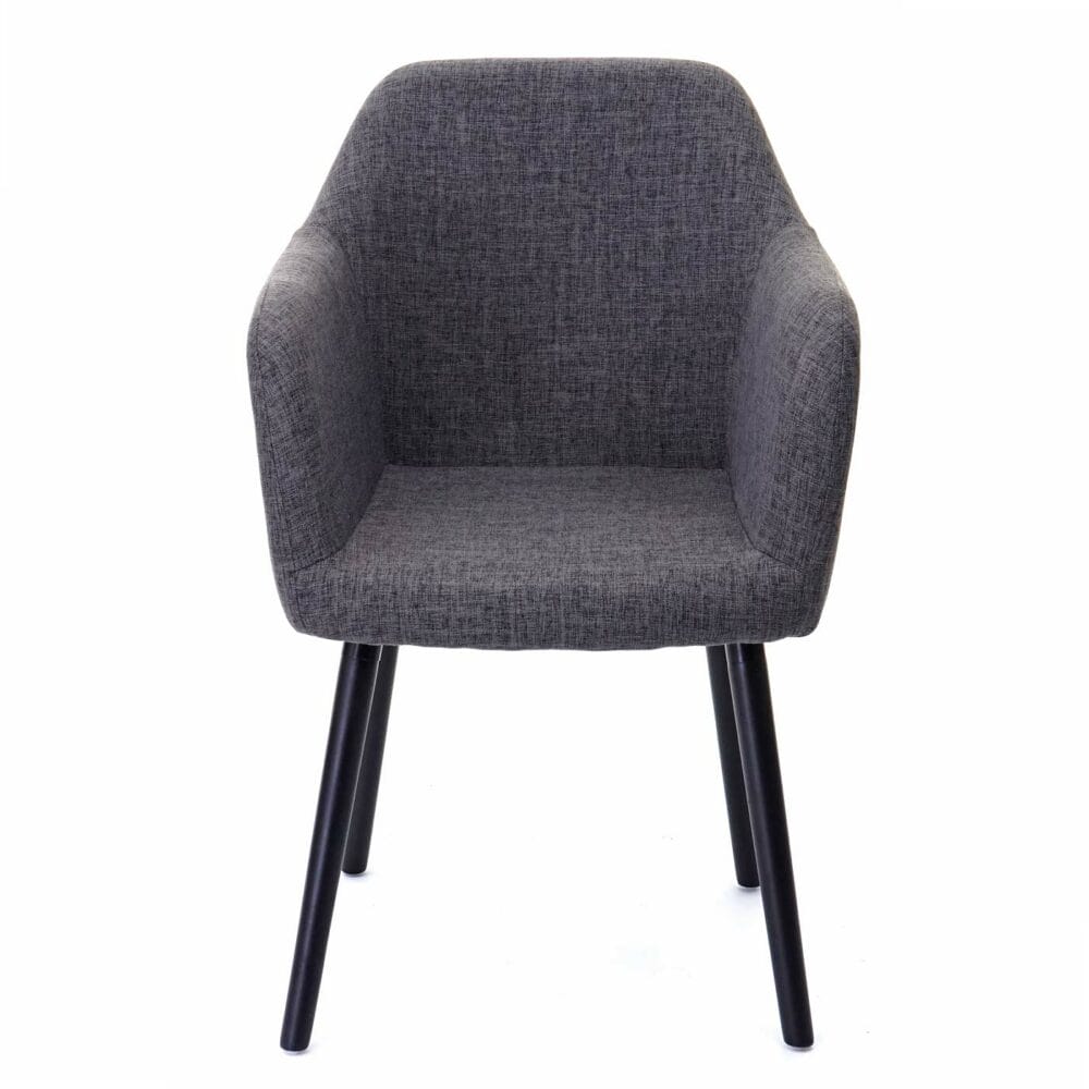 Esszimmerstuhl Malmö T381 50er Jahre ~ Textil grau dunkle Beine