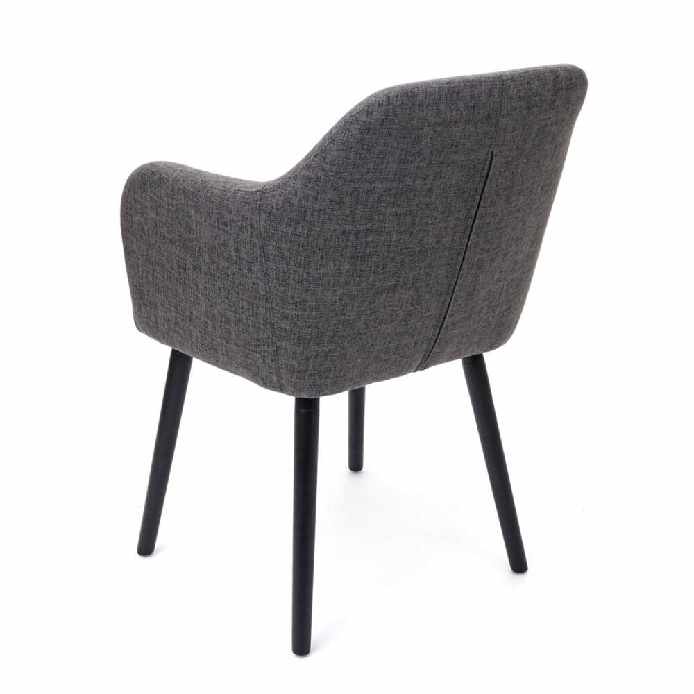 Esszimmerstuhl Malmö T381 50er Jahre ~ Textil grau dunkle Beine