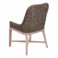 Esszimmerstuhl Massiv-Holz Rattan Geflecht braun