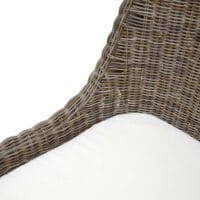 Esszimmerstuhl Massiv-Holz Rattan Geflecht braun