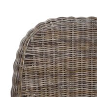 Esszimmerstuhl Massiv-Holz Rattan Geflecht braun