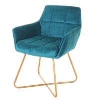 Esszimmerstuhl Retro Design Samt goldene Füsse