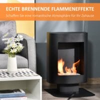 Ethanol-Kamin 2000W 3 Std. Brenndauer Bio-Ethanol Ofen