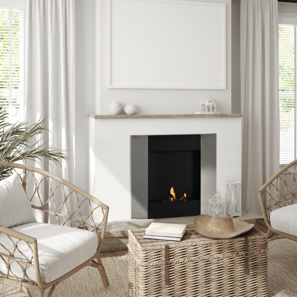 Ethanol-Kamin Bio-Ethanol Ofen 72x72cm Edelstahl