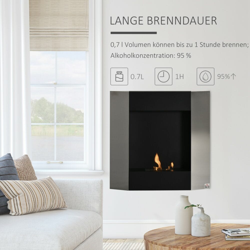 Ethanol-Kamin Bio-Ethanol Ofen 72x72cm Edelstahl
