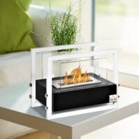 Ethanol-Kamin Tischkamin BioEthanol Ofen Schwarz Weiss