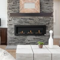 Ethanol-Kamin Wandkamin 120x40cm Bio-Ethanol Ofen schwarz