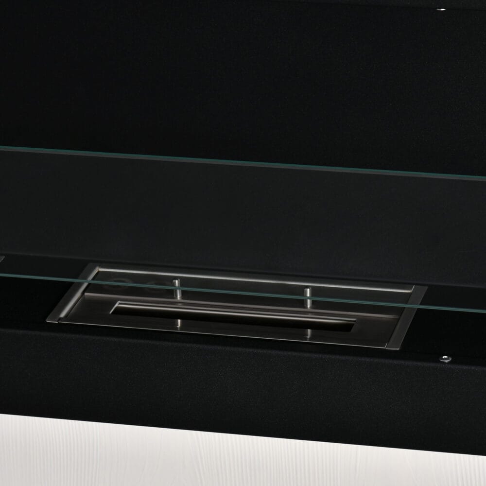 Ethanol-Kamin Wandkamin 120x40cm Bio-Ethanol Ofen schwarz