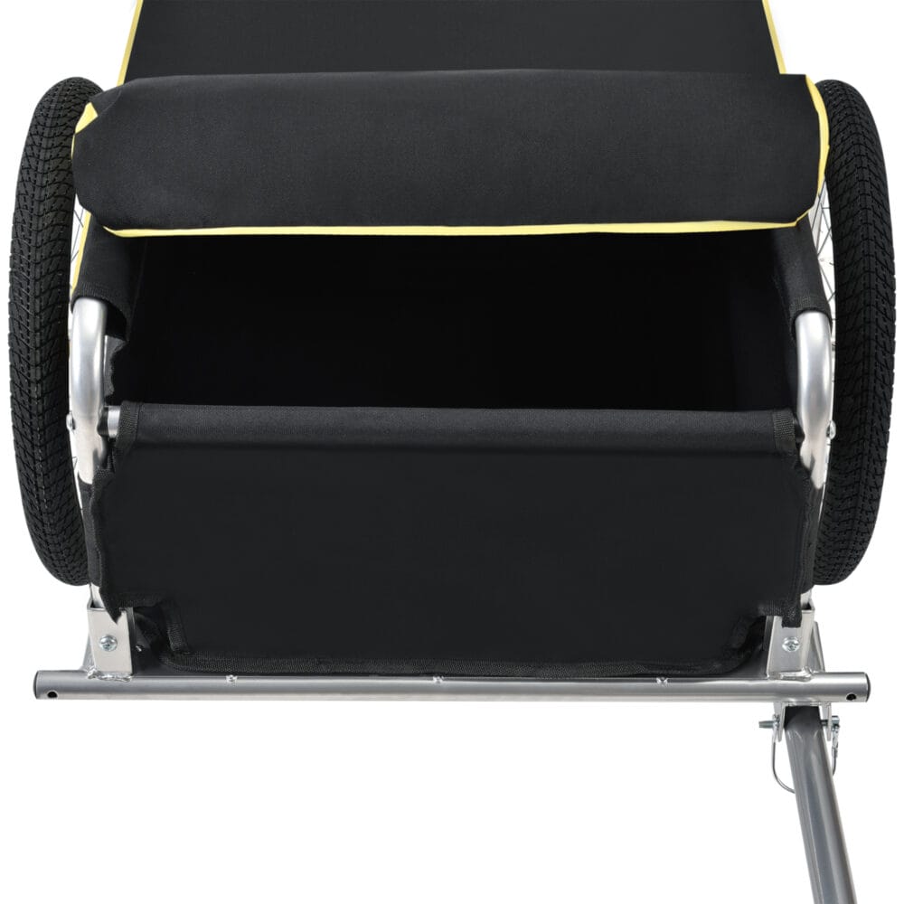 Fahrradanhänger 130x65x50cm mit Blache Wetterfest Gelb/schwarz