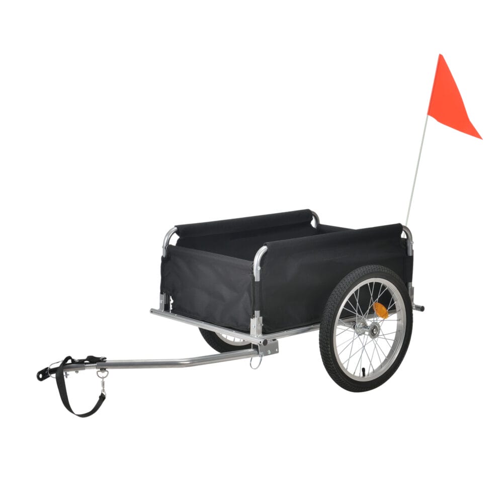 Fahrradanhänger 130x65x50cm mit Blache Wetterfest Gelb/schwarz