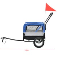 Fahrradanhänger 2 in 1 Jogger Hunde Transport Blau/Grau/Schwarz