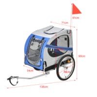 Fahrradanhänger für Hunde Transport Blau