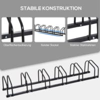 Fahrradständer Veloständer bis 6 Fahrräder Schwarz 179x33x27cm