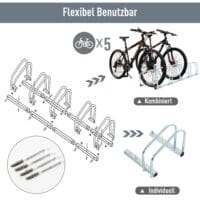 Fahrradständer Veloständer für 5 Fahrräder