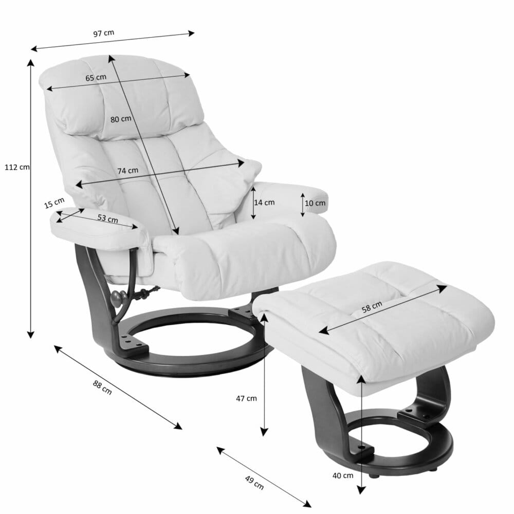 Fernsehsessel MCA Calgary XXL 180kg belastbar Textil braun