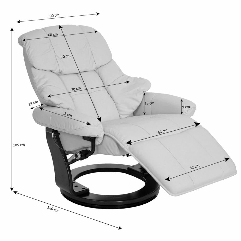 Fernsehsessel MCA Stoff/Textil 150kg - hellgrau naturbraun