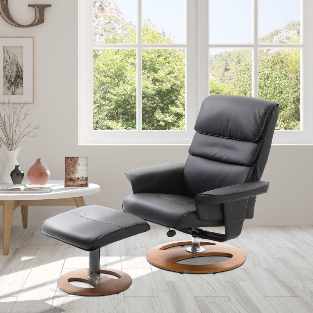 Fernsehsessel Relaxsessel 360° drehbar Schwarz