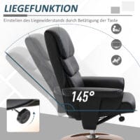 Fernsehsessel Relaxsessel 360° drehbar Schwarz