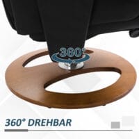 Fernsehsessel Relaxsessel 360° drehbar Schwarz
